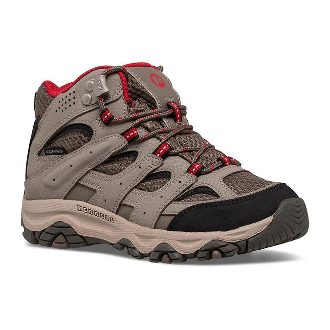 Kid's Moab 3 Mid Waterproof Boot | Boulder/Red