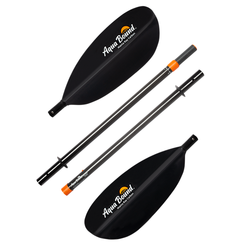 Disconnected black paddle with an Aqua Bound logo on a white background.