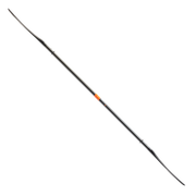 Side view of a black paddle on a white background.