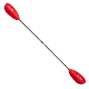 Red kayak paddle with an Aqua bound logo on a white background.