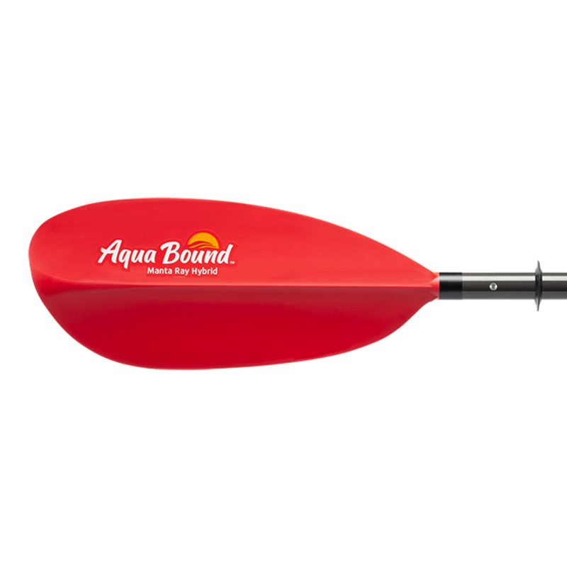 Red paddle with an Aqua Bound logo on a white background.