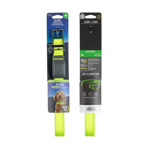 NiteDog Rechargeable LED Collar | Lime Green