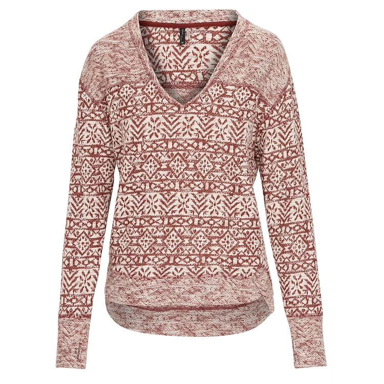 Red and white patterned hoodie on a white background