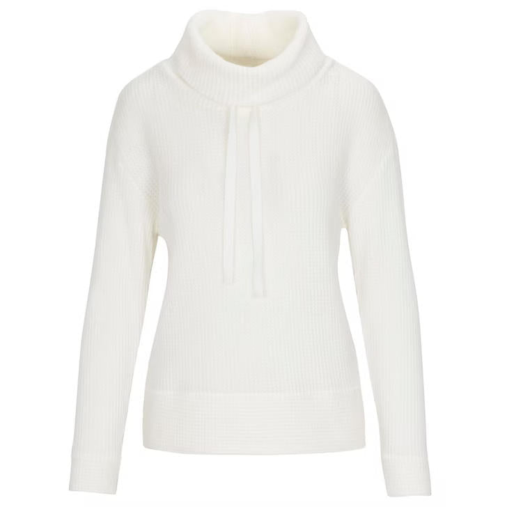 White turtleneck sweater on a white background