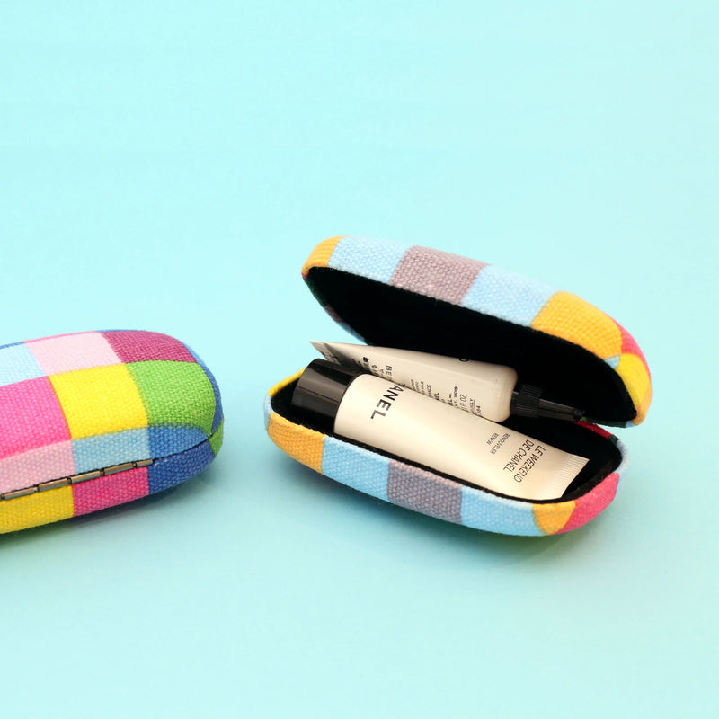 Mini Travel Case | Bright Plaids