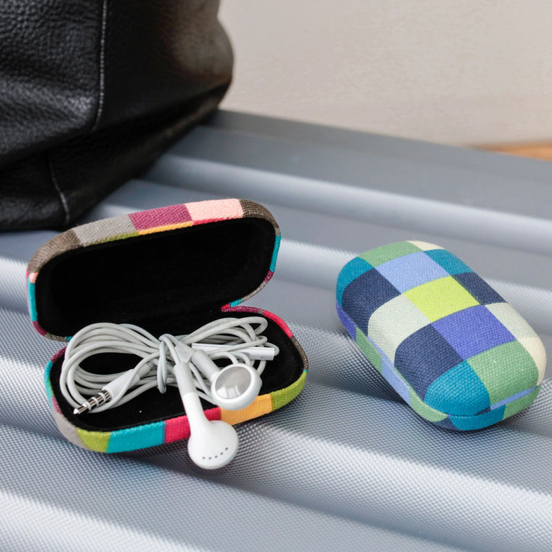 Mini Travel Case | Bright Plaids