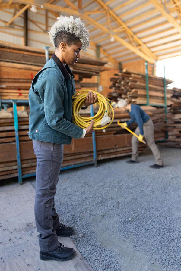 Women's Old School Trucker Canvas Work Jacket | Lodge Green