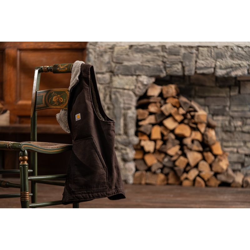 Carhartt Men's Sherpa-Lined Mock Neck Vest | Dark Brown