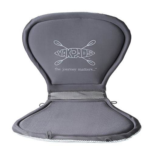 High back seat pad with 'YakPads' logo on a white background