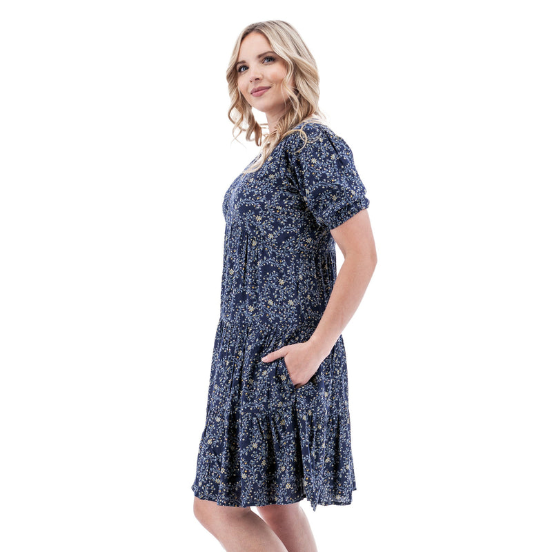 Francesca Milkmaid Dress | Blue