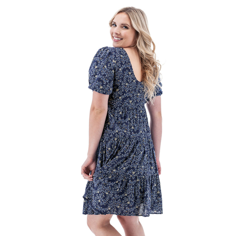Francesca Milkmaid Dress | Blue