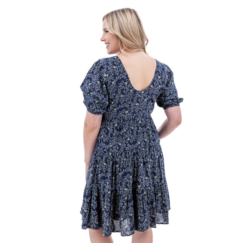 Francesca Milkmaid Dress | Blue