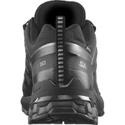 Black hiking shoe with visible brand logo on a white background