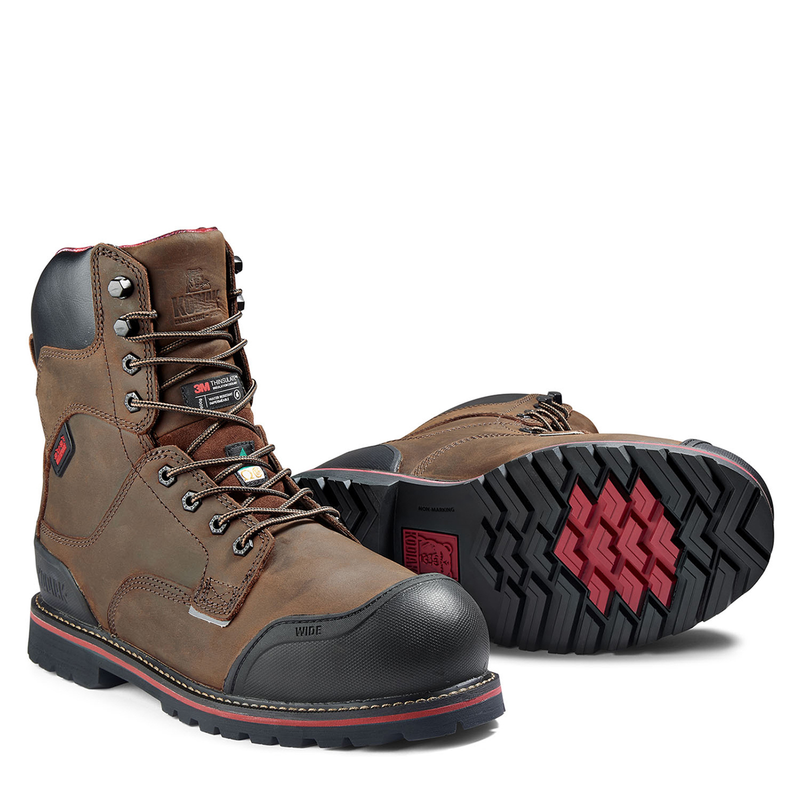 Men's Widebody Warm 8" Composite Toe Winter Safety Work Boot | Dark Brown