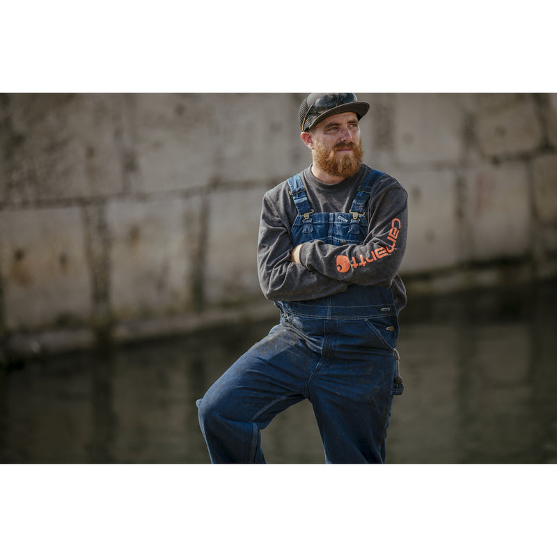 Men's Dearborn Loose Long Sleeve Logo T-Shirt | Carbon Heather