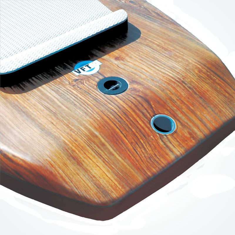 Wooden paddleboard on a white background.