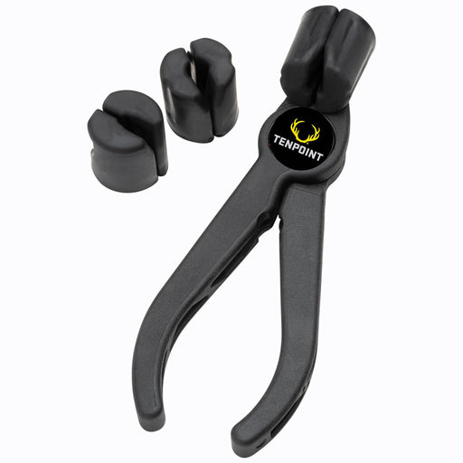 Black archery arrow puller with nock deactivator on a white background