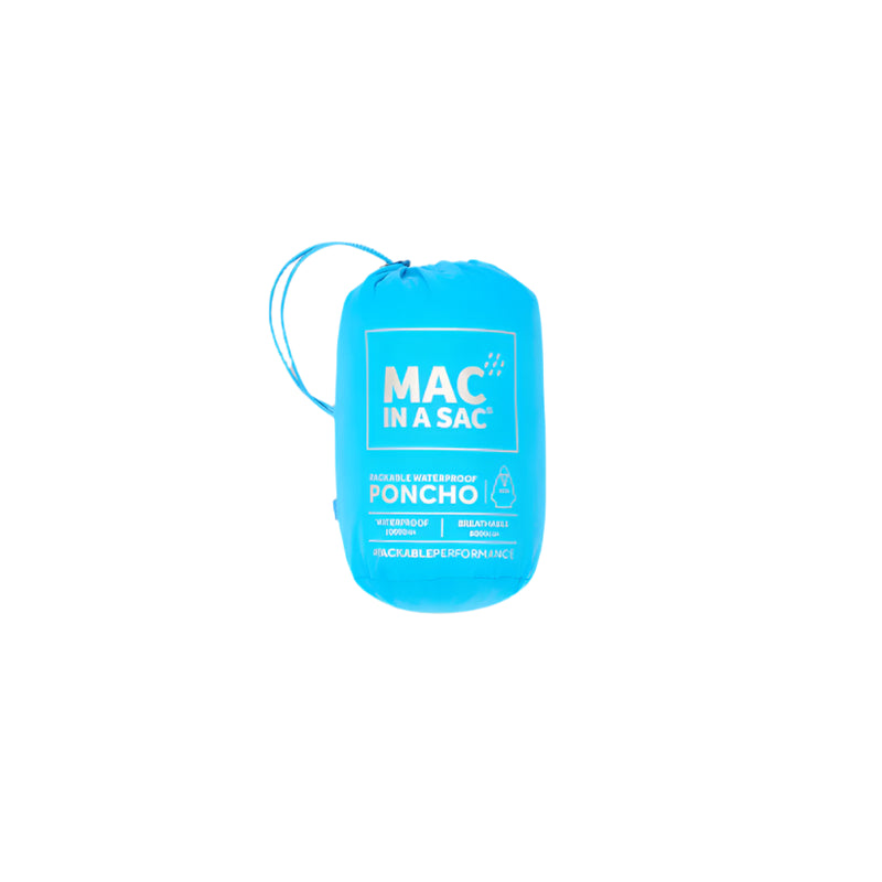Unisex Packable Poncho | Neon Blue