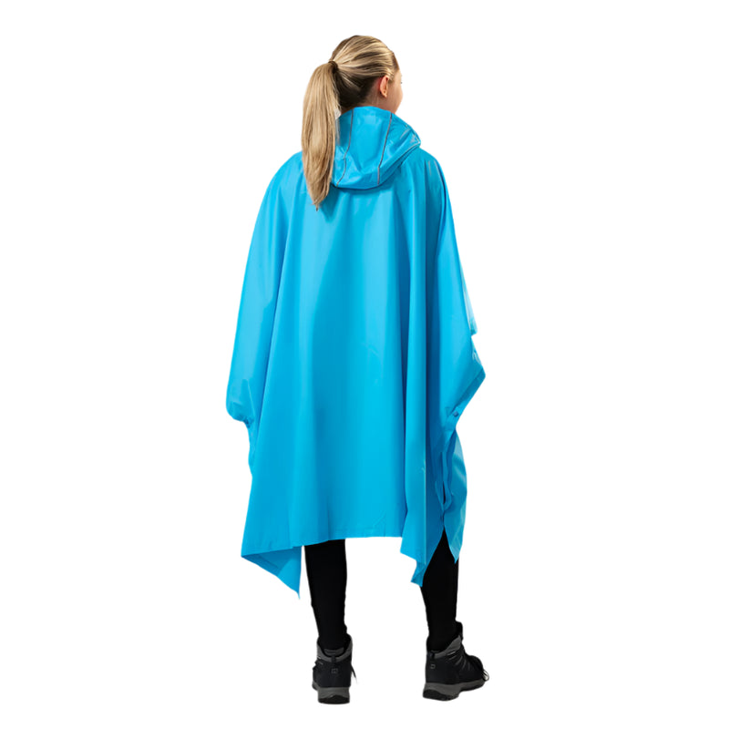 Unisex Packable Poncho | Neon Blue