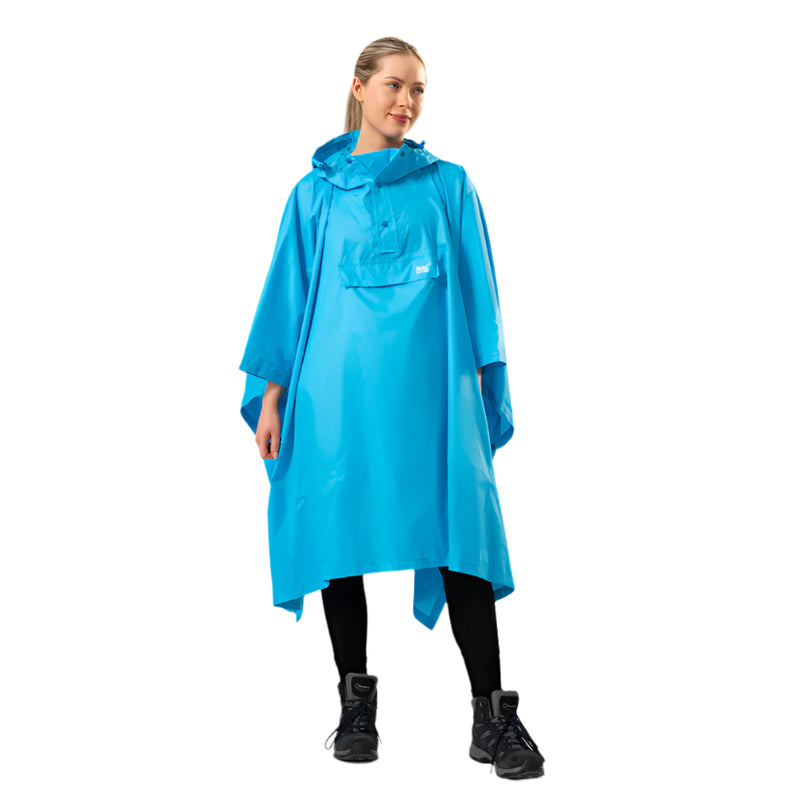 Unisex Packable Poncho | Neon Blue