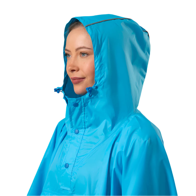 Unisex Packable Poncho | Neon Blue