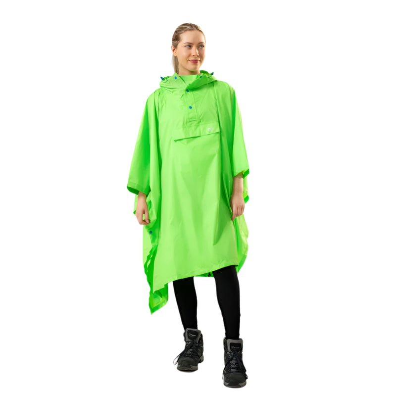 Unisex Packable Poncho | Neon Green