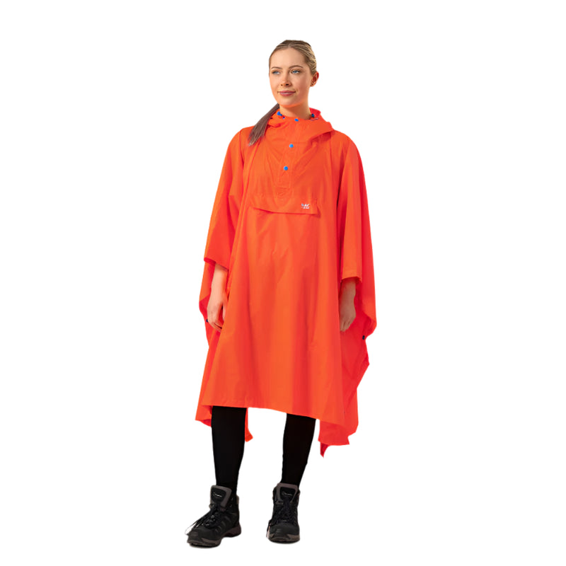 Unisex Packable Poncho | Neon Orange