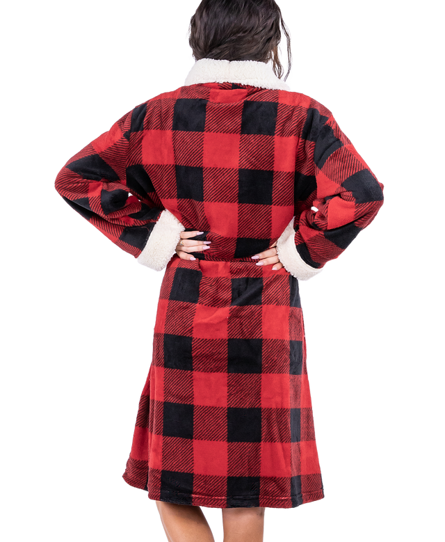 Lazy One Women's Moose Plaid Robe