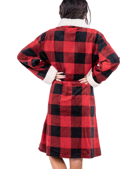 Lazy One Women's Moose Plaid Robe