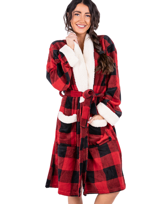 Lazy One Women's Moose Plaid Robe