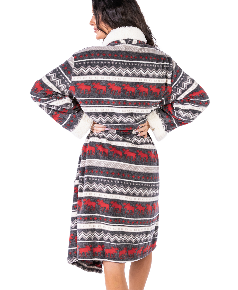 Lazy One Women's Cabin Moose Robe