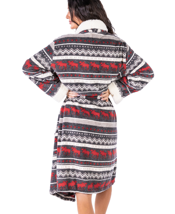 Lazy One Women's Cabin Moose Robe