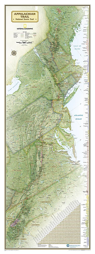 National Geographic Appalachian Trail Wall Map