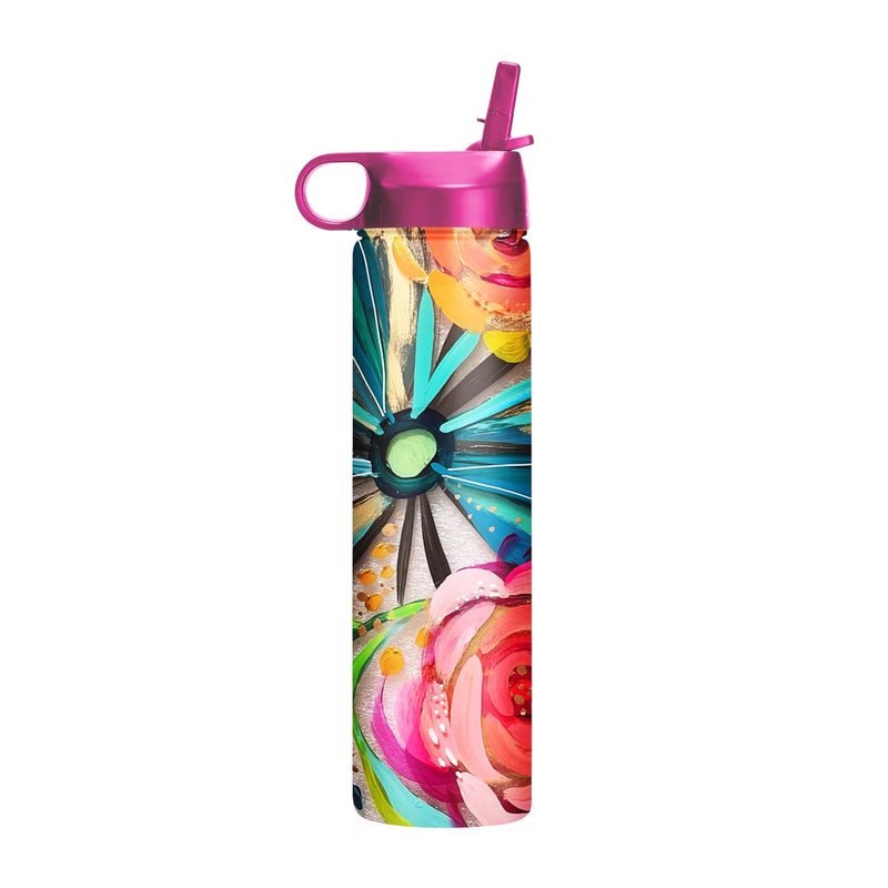 Water Bottle 24oz | EttaVee Flowers On Glass