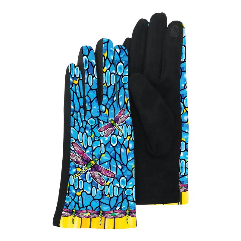 Womens Touch Screen Gloves | Tiffany Dragonfly Purple