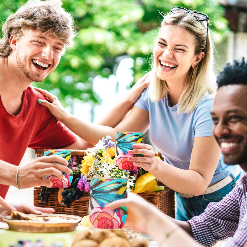 Stemless Wine Tumbler | EttaVee Flowers On Glass