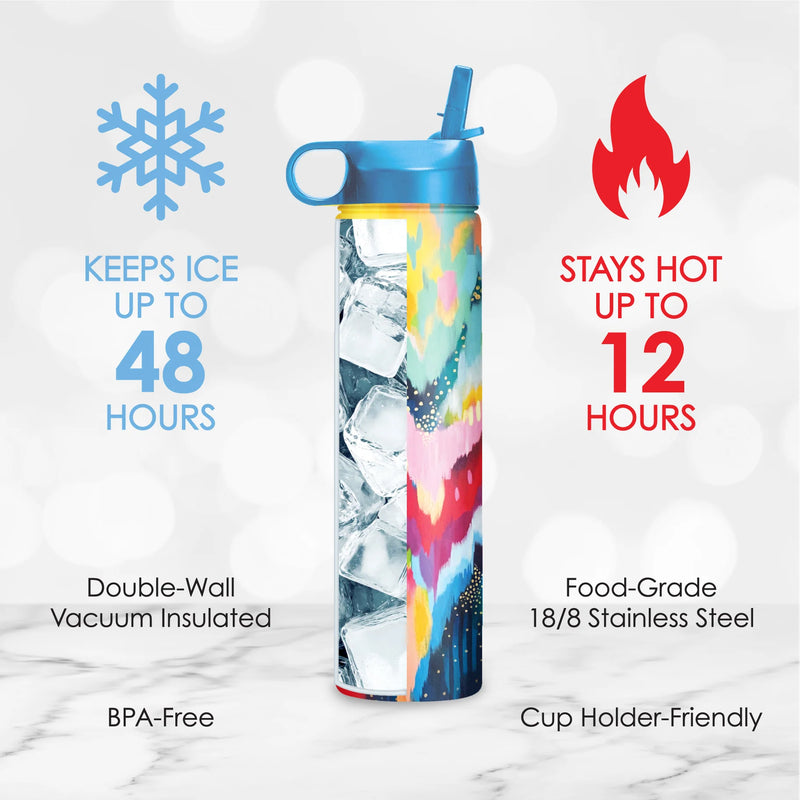 Water Bottle 24oz | EttaVee Brush Strokes 100