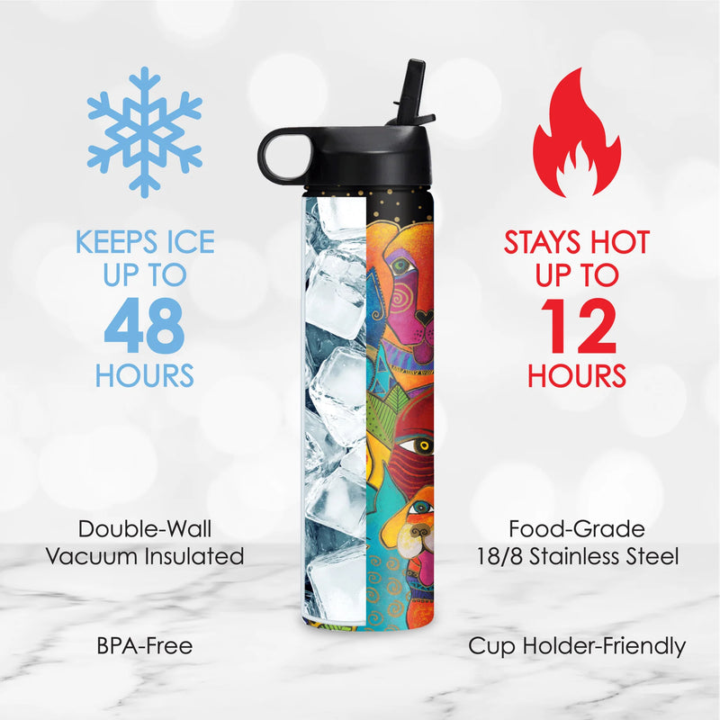 Water Bottle 24oz | Laurel Burch Dogs, Dogs, Dogs