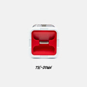 Red and white tie-down system on a white background with 'TIE-DOWN' text.