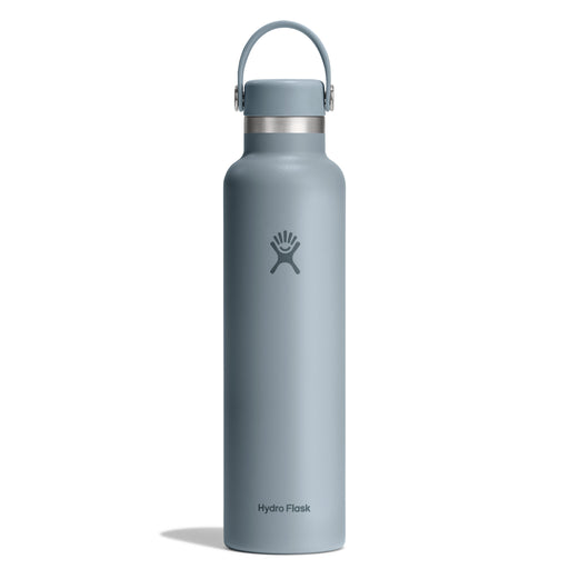 Gray Hydro Flask water bottle on a white background