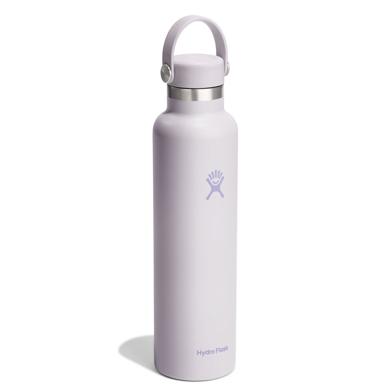 White Hydro Flask water bottle on a white background