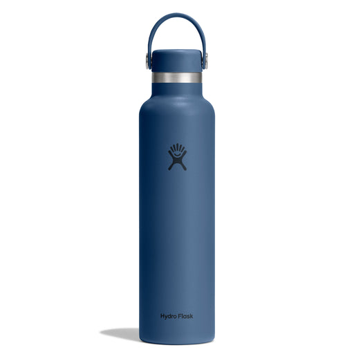 Blue Hydro Flask water bottle on a white background