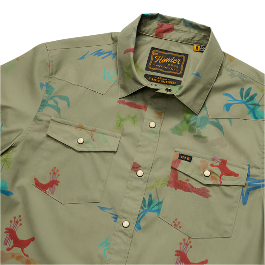 Men's Short Sleeve H Bar B Snapshirt | Vision Quest: Olive