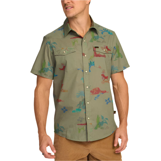 Men's Short Sleeve H Bar B Snapshirt | Vision Quest: Olive