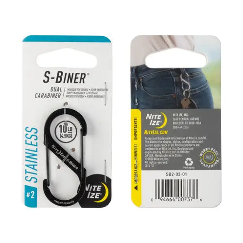 S-Biner® Stainless Steel Dual Carabiner #2 | Black