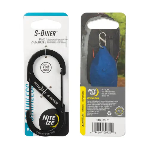 S-Biner® Stainless Steel Dual Carabiner #4 | Black