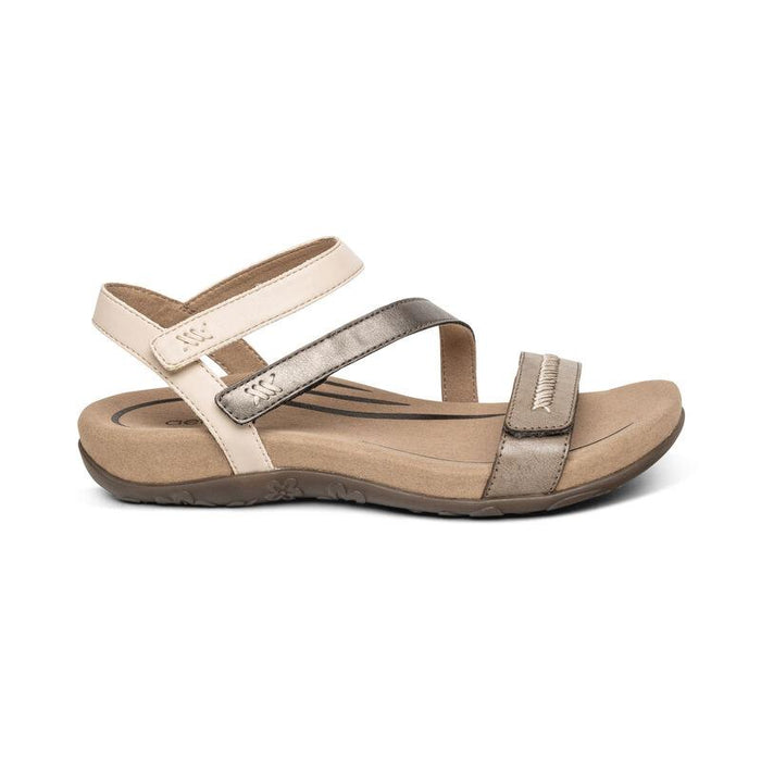 Aetrex Womens Gabby Adjustable Quarter Strap Sandals