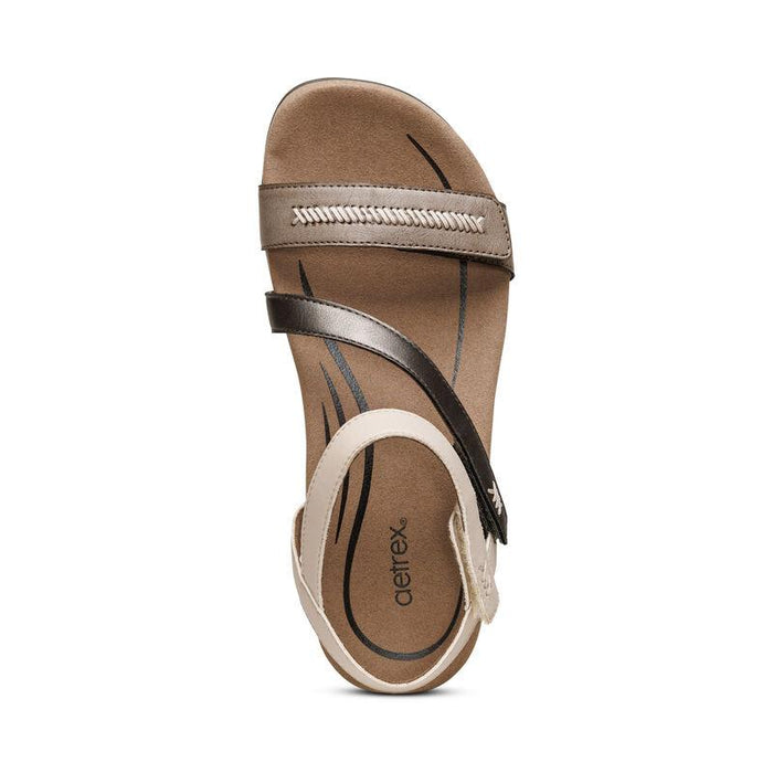 Aetrex Womens Gabby Adjustable Quarter Strap Sandals