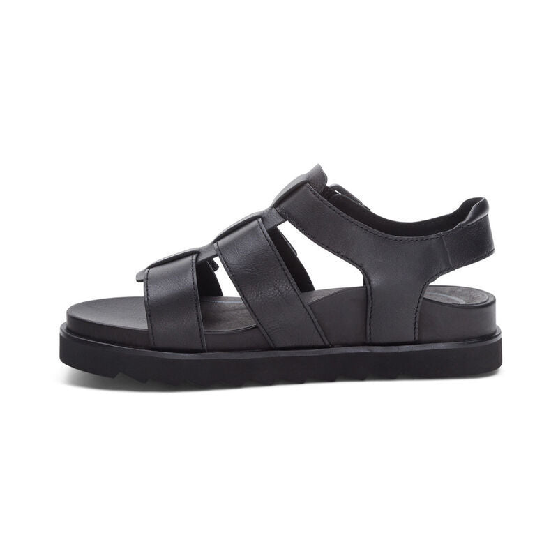 Women's Romy Quarter Strap Cork Flat Sandal Black