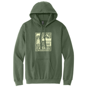 Green hoodie with 'Catskill Mountains' graphic on a white background